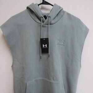 NWT Under Armour Icon Green Fleece Sleeveless Hoodie Sweatshirt Large